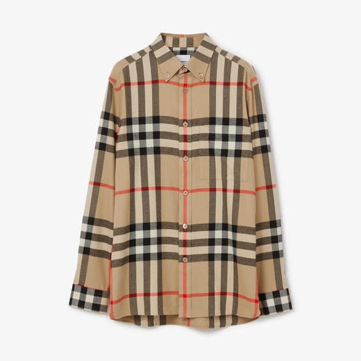 BURBERRY 巴宝莉 男士格纹棉质法兰绒长袖衬衫 格子 8064881 A7028 商品图0