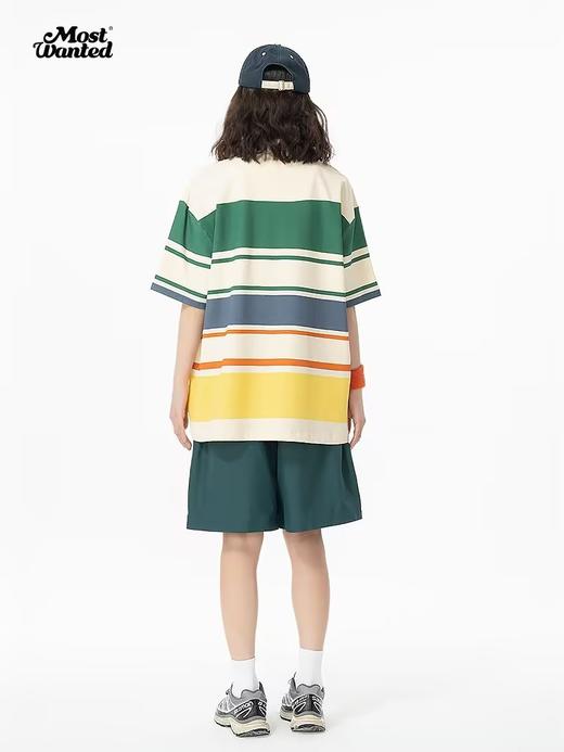 mostwantedlab彩虹/MWL-2312097/彩虹宽条纹印花polo衫 商品图1