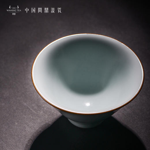 问鼎汝瓷紫金釉经典款月白老款斗笠杯 商品图1