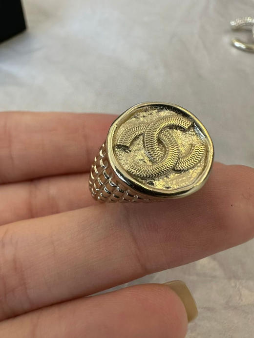 小香戒指 黑色珐琅。双面戒指  复古金币戒指。自己备注 商品图12