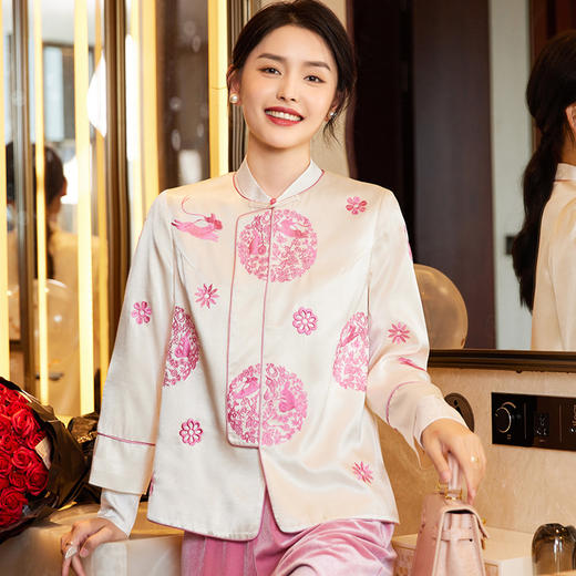 复古国风，刺绣上衣民族风国潮设计感小立领新中式改良唐装外套OG-9289 商品图0