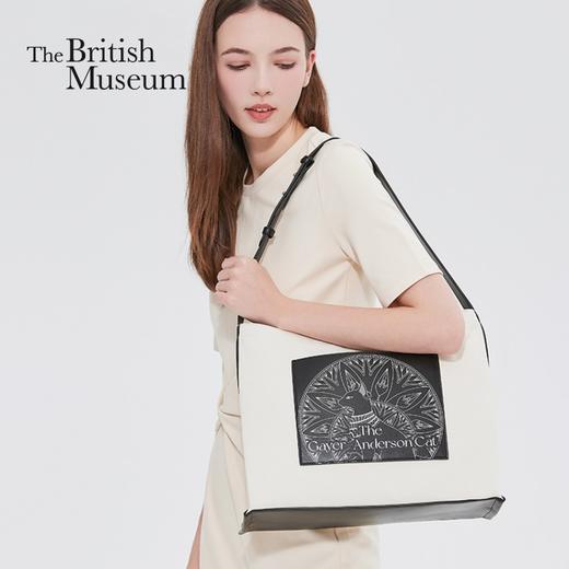 大英博物馆盖亚·安德森猫系列 时尚印花大容量托特包通勤单肩包 商品图0