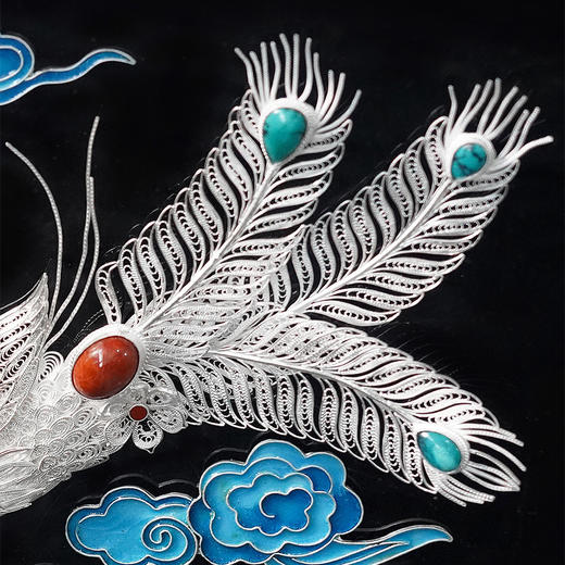 子佩集S999银手工银花丝【丹凤韵】立体银花丝挂画大师工坊原创设计2303 商品图3