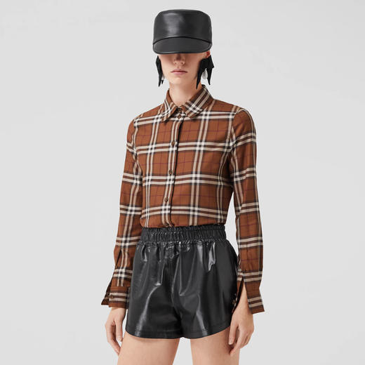 BURBERRY 巴宝莉 女士格纹棉质长袖衬衫 格子 8063163 A9011 商品图1