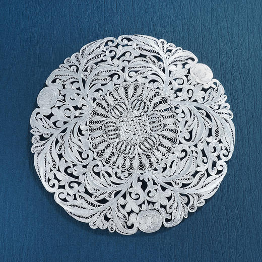 子佩集S999银手工银花丝【芙蓉花丝盘】摆件大师工坊原创设计2303 商品图3