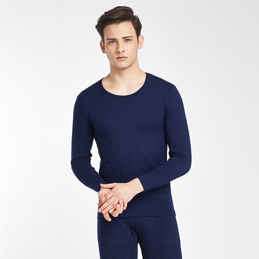 Threegun三枪 【新疆舒肤弹力棉】圆领男士保暖内衣套装-23833D011 商品图0