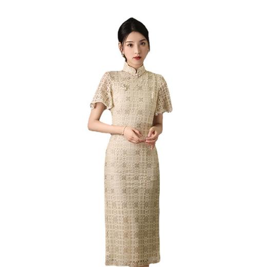 春夏新款，改良旗袍蕾丝气质优雅设计感复古中国风旗袍女XL-23102 商品图4