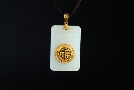 吉祥天地 和田玉福牌挂件 商品图0