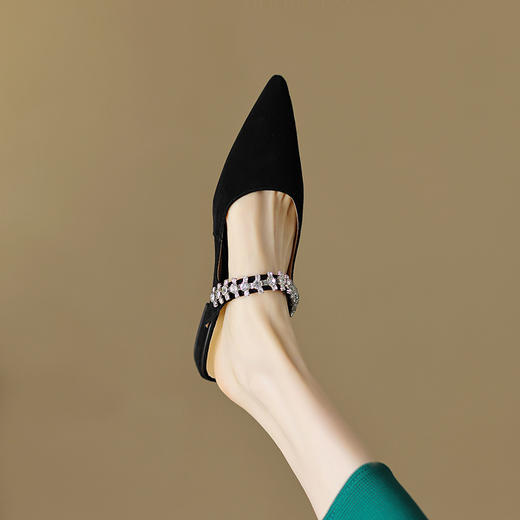 优雅舒适，尖头真皮后空平底拖鞋DB-M5588 商品图11