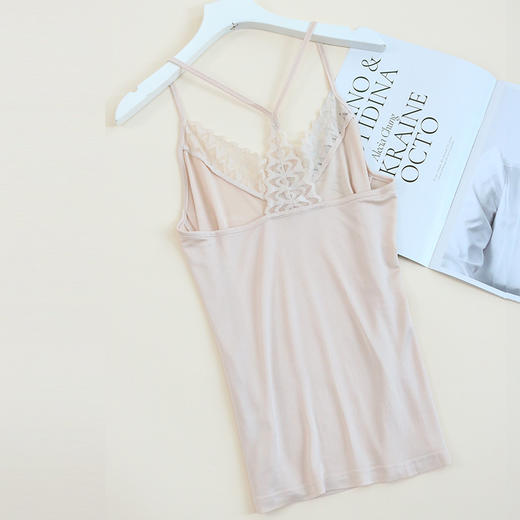 TG-TG03S235真丝吊带背心女 蕾丝性感美背桑蚕丝上衣打底外穿百搭 商品图6