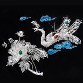 子佩集S999银手工银花丝【丹凤韵】立体银花丝挂画大师工坊原创设计2303