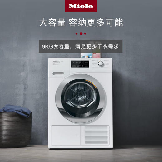 美诺（Miele）9公斤滚筒干衣机 欧洲进口 热泵节能 智能烘干 TCJ690 WP C 线下同款 商品图1