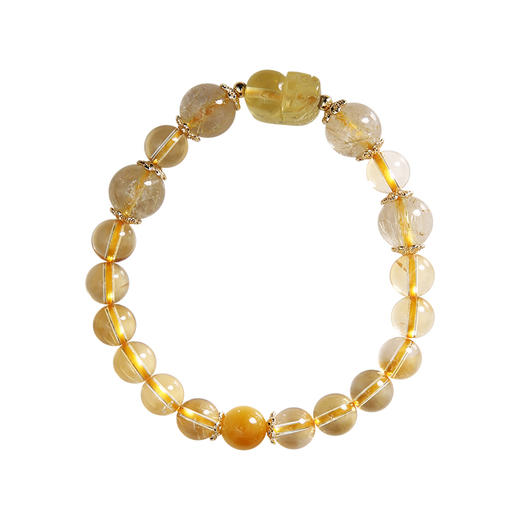 灵机吉品 黄水晶貔貅手链女金发晶手串 商品图2