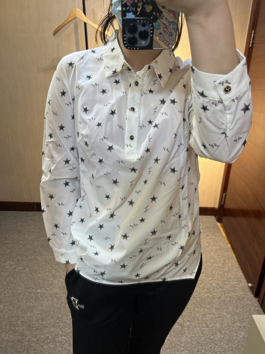 【爆款】针丝缘春新款弹力星星显瘦休闲气质弹力轻薄不沾身衬衫8196 商品图6