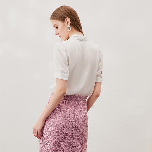 EITIE爱特爱夏季新款通勤职业百搭显瘦飘带小上衣7013709 商品图5