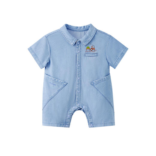 【商场同款】英氏宝宝连体衣夏季新款男宝哈衣帅气短袖爬服 商品图4