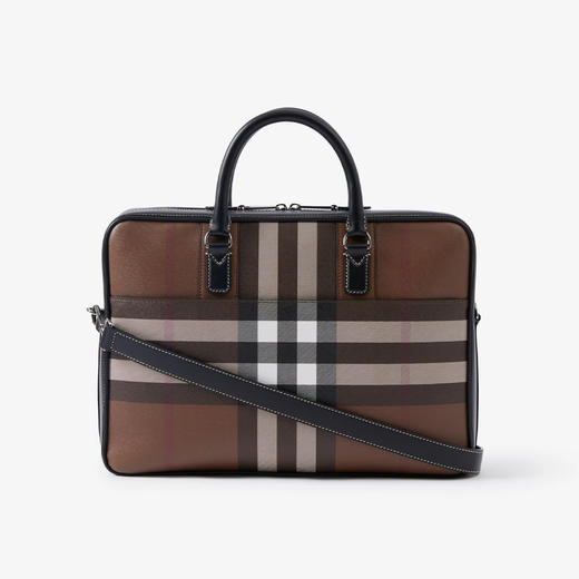 【一】BURBERRY 巴宝莉 男士Ainsworth - 大号格纹拼皮革公文包 格子 8052772 A8900 商品图2