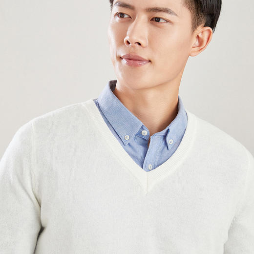 【100%羊毛】 SIIJJEYY枝辑 男士V领长袖羊毛衫（多色可选） 商品图2