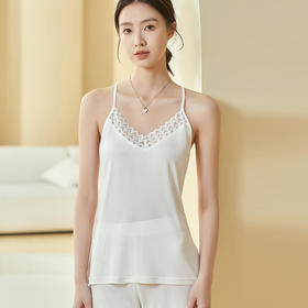 TG-TG03S235真丝吊带背心女 蕾丝性感美背桑蚕丝上衣打底外穿百搭