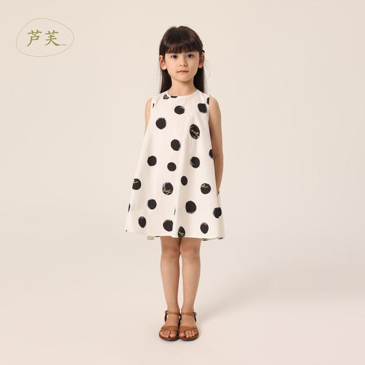 【马克珍妮 芦芙】夏装新款 女童波点宽松无袖连衣裙230505 商品图1