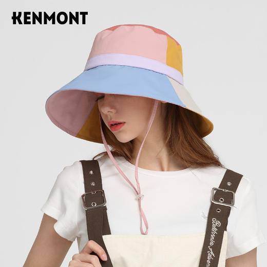 卡蒙拼色隔热大帽檐防晒帽KM-3887 商品图8