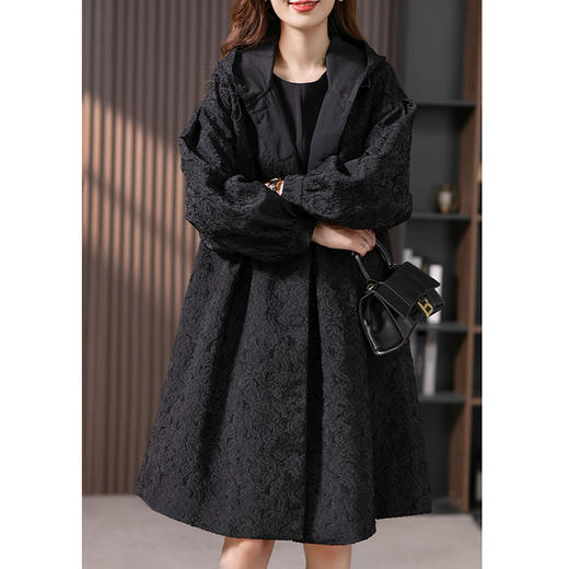 裁缝学苑AS13 中长款新款连帽风衣纸样女装提花外套上衣服装打板 商品图4