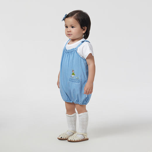 【商场同款】英氏婴儿衣服女宝宝吊带包屁衣无袖连体衣款夏季 商品图1