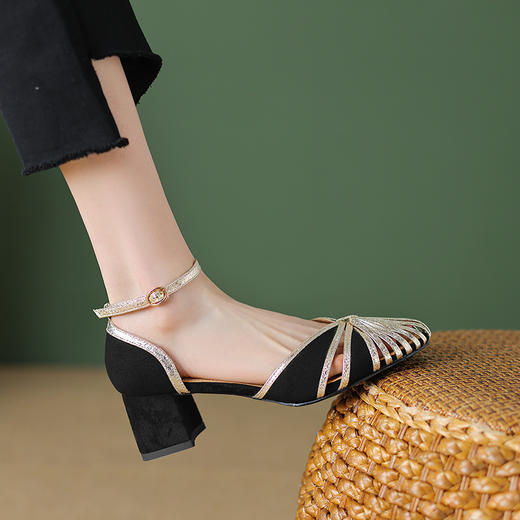 包头时尚复古，高跟罗马鞋猪笼鞋镂空鞋HBP-3531A 商品图0