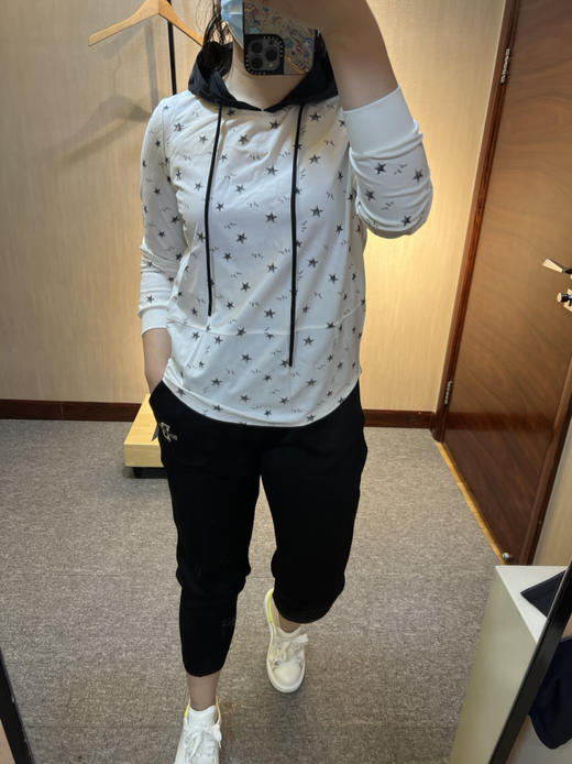 针丝缘春新款纯棉轻薄休闲星星显瘦连帽针织衫8236 商品图3