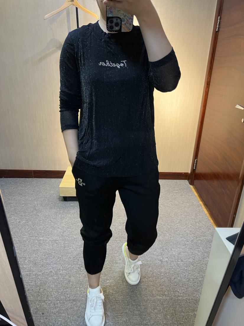 针丝缘春新款超弹百搭亮闪网眼儿显瘦打底衫3693