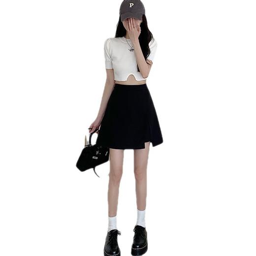 A字西装半身裙 黑色短裙女 显瘦遮肉 更有大码女装 商品图5