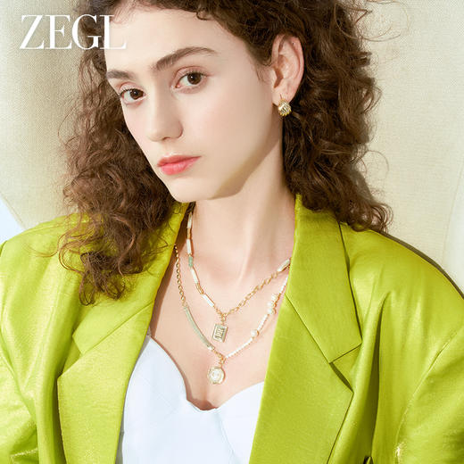 陈都灵同款ZEGL设计师都市焕趣珍珠耳环女一款两戴高级感耳钉耳饰 商品图6