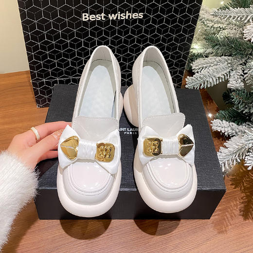 舒适柔软，真皮纯色蝴蝶结超高跟内增高单鞋HX-33-333 商品图1