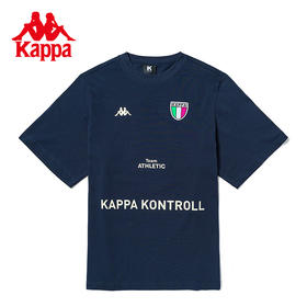 Kappa卡帕运动T恤2023新款情侣纯棉印花短袖休闲圆领半袖夏图案衫KPCEBTD01K