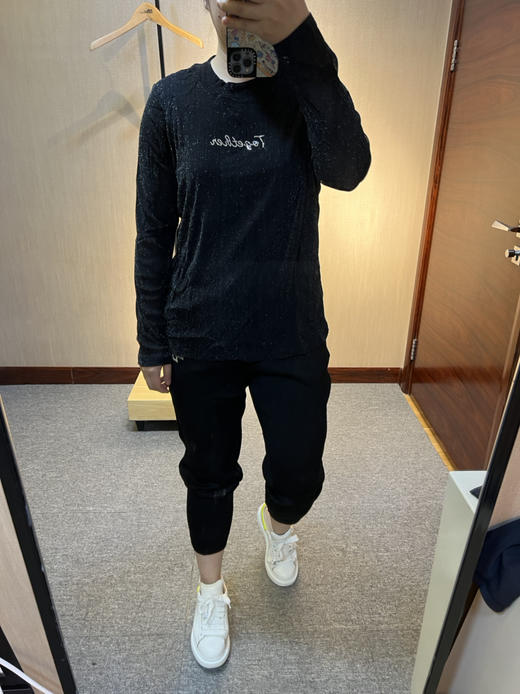 针丝缘春新款超弹百搭亮闪网眼儿显瘦打底衫3693 商品图4