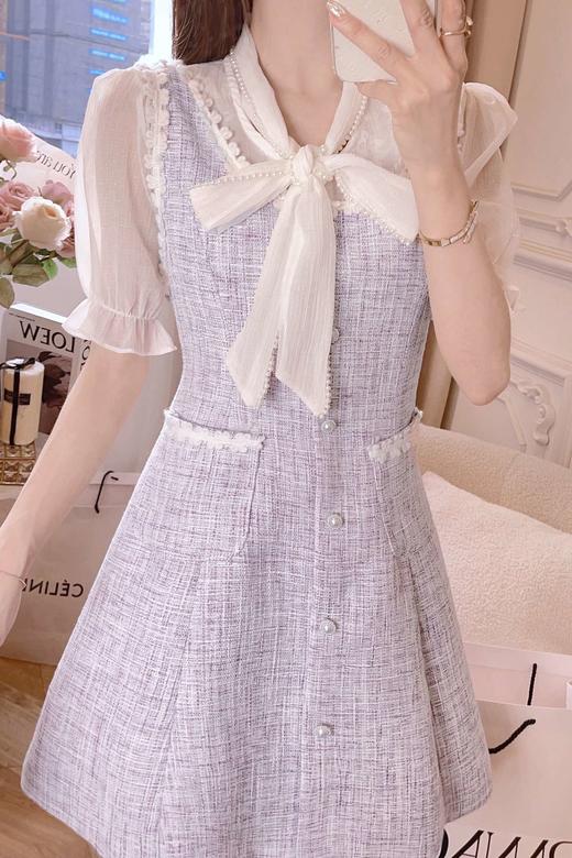 张心子【香榭佳人】盐系轻熟两件套女2023夏新款法式小香风套装裙 U2302132 商品图5
