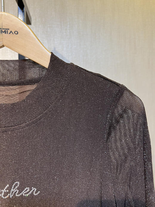 针丝缘春新款超弹百搭亮闪网眼儿显瘦打底衫3693 商品图11