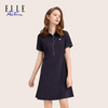 ELLE Active 春夏新品女装时尚休闲通勤小香风翻领短袖连衣裙 商品缩略图3