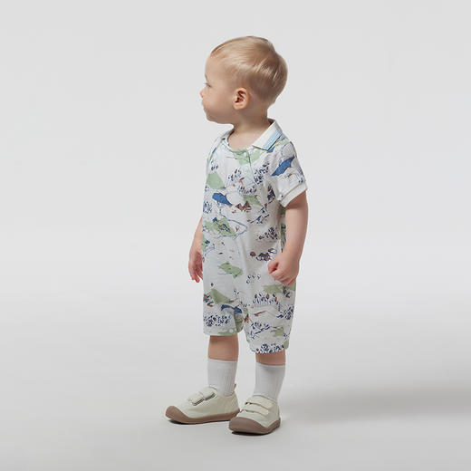 【商场同款】英氏新生儿连体衣哈衣男童款夏装纯棉时尚爬服 商品图1