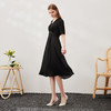 EITIE爱特爱夏季新款气质V领显瘦高腰连衣裙7007738 商品缩略图8