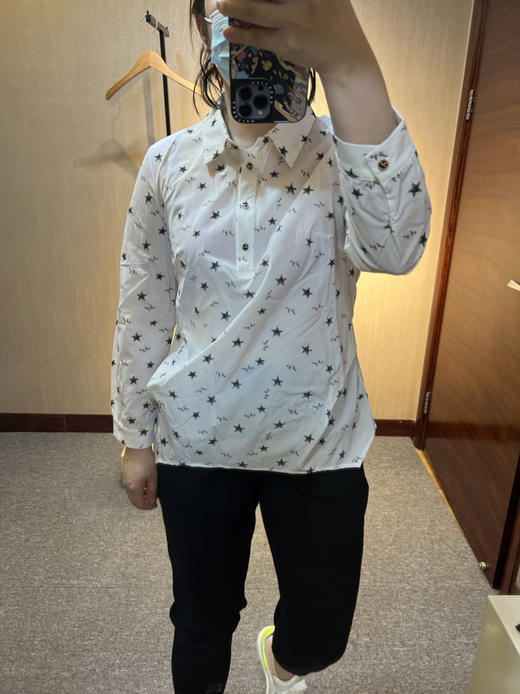 【爆款】针丝缘春新款弹力星星显瘦休闲气质弹力轻薄不沾身衬衫8196 商品图3