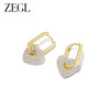 ZEGL复古爱心耳环女小众设计感高级耳钉耳扣2023年新款潮金色耳饰 商品缩略图5