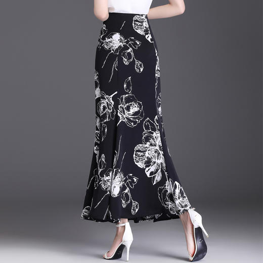 夏季新款，冰丝面料半身裙时尚高腰裙长裙印花鱼尾裙MYX-5823 商品图2