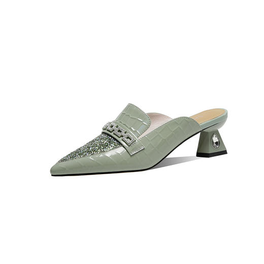 优雅百搭，尖头真皮中跟凉拖XL568 商品图10