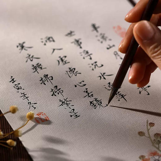 【庆学堂】暗香疏影彩绘笺信笺纸 书法练习纸 创作纸 半生熟纸性 商品图2