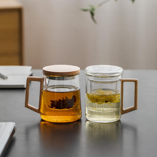 【采购专享】清灵/深空系列 泡茶杯 （榉木盖、透明） 商品图0