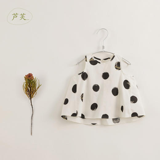 【马克珍妮 芦芙】夏装新款 女童波点宽松无袖背心套装230507 商品图3