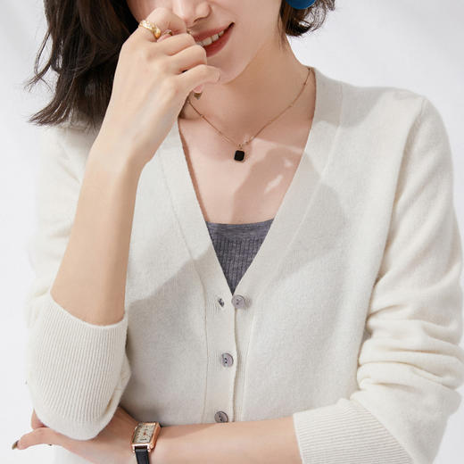 【100%羊毛】 SIIJJEYY枝辑 女士四季百搭V领开衫外套（多色可选） 商品图3