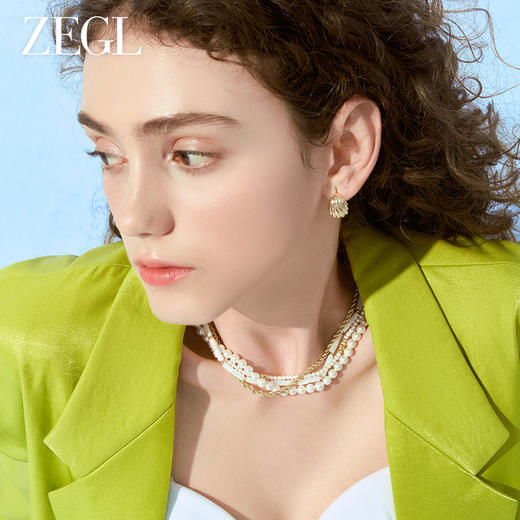 陈都灵同款ZEGL设计师都市焕趣珍珠耳环女一款两戴高级感耳钉耳饰 商品图5