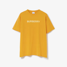 BURBERRY 巴宝莉 男士字母徽标印花棉质平织圆领短袖T恤 黄色 8065396 A4029